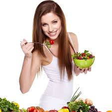 woman eating vegan food