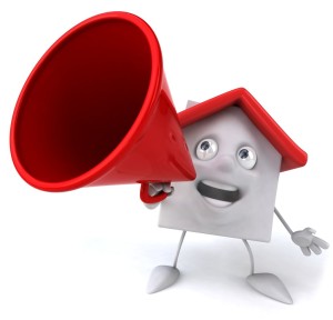 home using megaphone